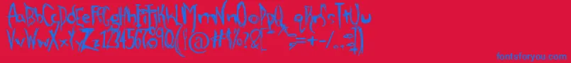 Шрифт AlienStrawberry – синие шрифты на красном фоне