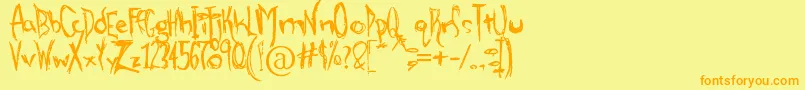 Шрифт AlienStrawberry – оранжевые шрифты на жёлтом фоне