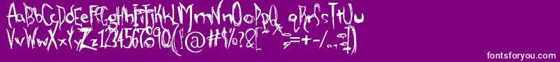 AlienStrawberry-Schriftart – Weiße Schriften auf violettem Hintergrund
