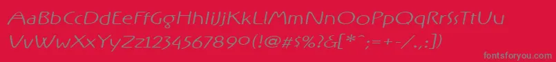 RxOnefive-Schriftart – Graue Schriften auf rotem Hintergrund