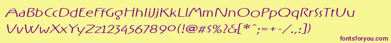 RxOnefive Font – Purple Fonts on Yellow Background