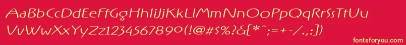 RxOnefive Font – Yellow Fonts on Red Background
