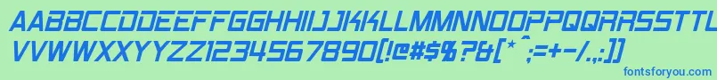 RpmItalic Font – Blue Fonts on Green Background