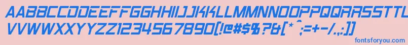 フォントRpmItalic – ピンクの背景に青い文字