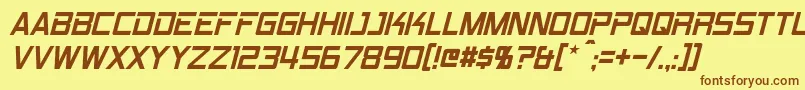 RpmItalic Font – Brown Fonts on Yellow Background