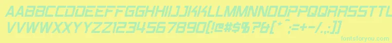 RpmItalic Font – Green Fonts on Yellow Background