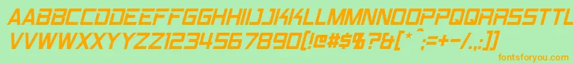 RpmItalic Font – Orange Fonts on Green Background