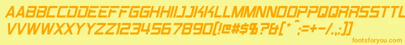 RpmItalic Font – Orange Fonts on Yellow Background