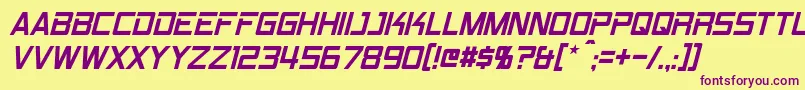 RpmItalic Font – Purple Fonts on Yellow Background