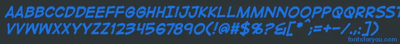 DigitalstripbbBoldital Font – Blue Fonts on Black Background