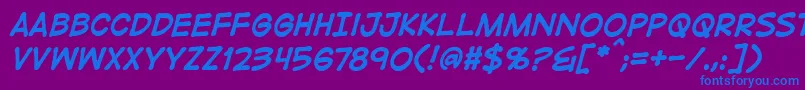 DigitalstripbbBoldital Font – Blue Fonts on Purple Background