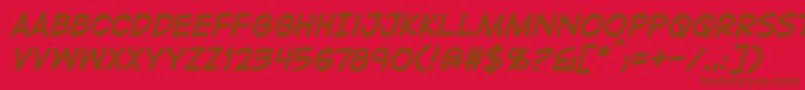 DigitalstripbbBoldital Font – Brown Fonts on Red Background