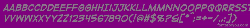 DigitalstripbbBoldital Font – Gray Fonts on Purple Background