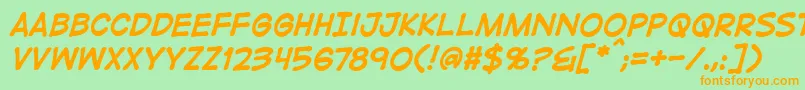 DigitalstripbbBoldital Font – Orange Fonts on Green Background