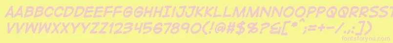 DigitalstripbbBoldital Font – Pink Fonts on Yellow Background