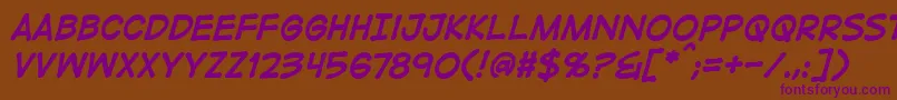 DigitalstripbbBoldital Font – Purple Fonts on Brown Background