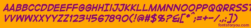 DigitalstripbbBoldital Font – Purple Fonts on Orange Background