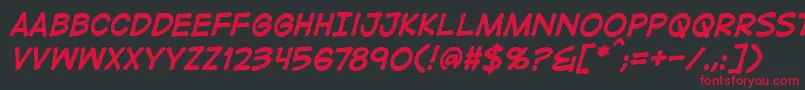 DigitalstripbbBoldital Font – Red Fonts on Black Background