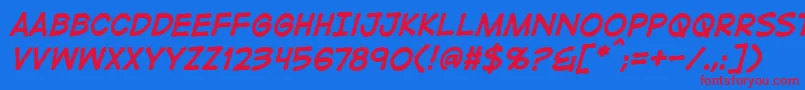 DigitalstripbbBoldital Font – Red Fonts on Blue Background