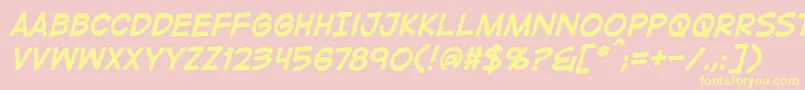 DigitalstripbbBoldital Font – Yellow Fonts on Pink Background