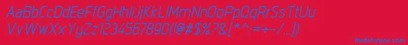 IntropolItalic Font – Blue Fonts on Red Background