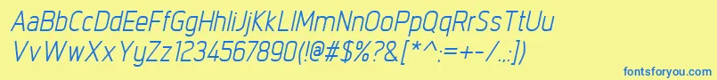IntropolItalic Font – Blue Fonts on Yellow Background