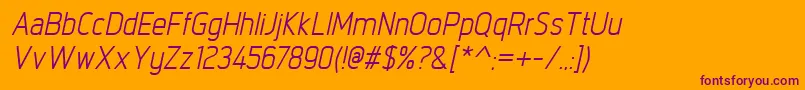 IntropolItalic Font – Purple Fonts on Orange Background