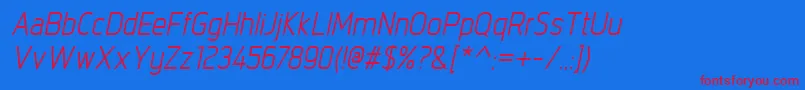 IntropolItalic Font – Red Fonts on Blue Background