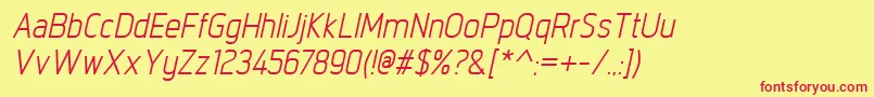 IntropolItalic Font – Red Fonts on Yellow Background