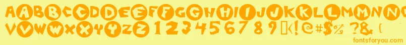 DogsOnMars Font – Orange Fonts on Yellow Background