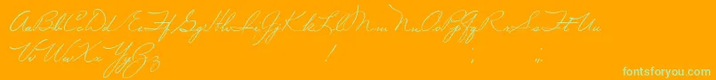 Volstead-Schriftart – Grüne Schriften auf orangefarbenem Hintergrund