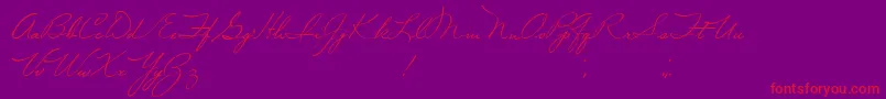 Volstead-Schriftart – Rote Schriften auf violettem Hintergrund