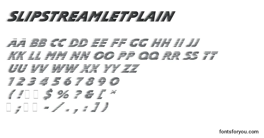 A fonte SlipstreamLetPlain – alfabeto, números, caracteres especiais