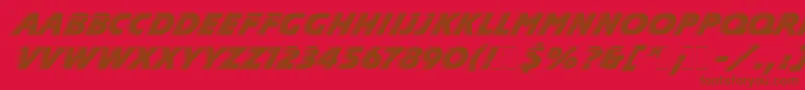 SlipstreamLetPlain-fontti – ruskeat fontit punaisella taustalla