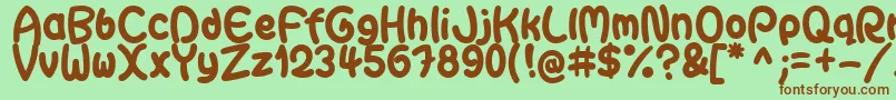 GaiteraBallDemoFfp-Schriftart – Braune Schriften auf grünem Hintergrund