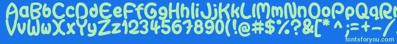 GaiteraBallDemoFfp Font – Green Fonts on Blue Background