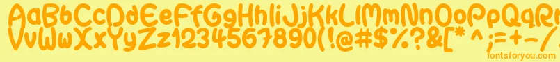 GaiteraBallDemoFfp Font – Orange Fonts on Yellow Background