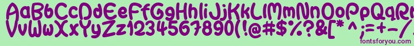 GaiteraBallDemoFfp Font – Purple Fonts on Green Background