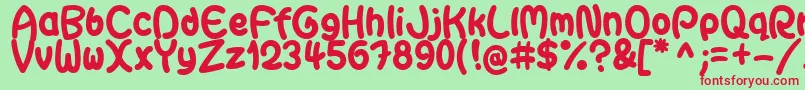 GaiteraBallDemoFfp Font – Red Fonts on Green Background