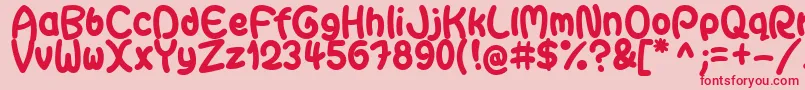 フォントGaiteraBallDemoFfp – ピンクの背景に赤い文字