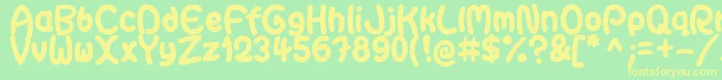 GaiteraBallDemoFfp-Schriftart – Gelbe Schriften auf grünem Hintergrund