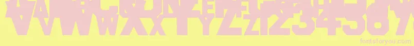 Karopapierregular Font – Pink Fonts on Yellow Background