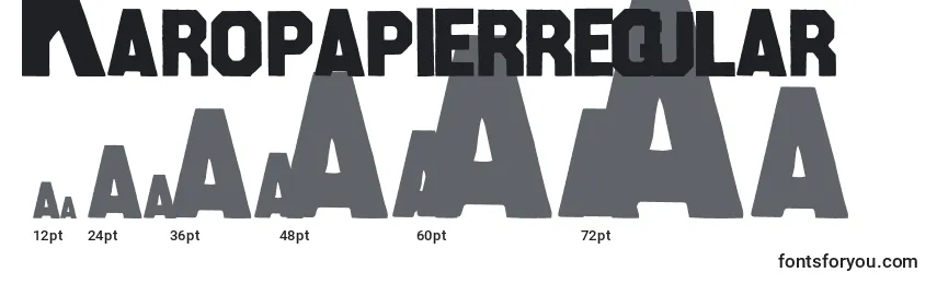 Размеры шрифта Karopapierregular