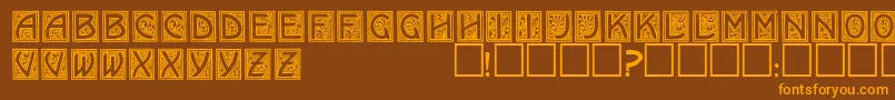 EricanornatecapssskRegular Font – Orange Fonts on Brown Background