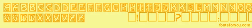 EricanornatecapssskRegular Font – Orange Fonts on Yellow Background