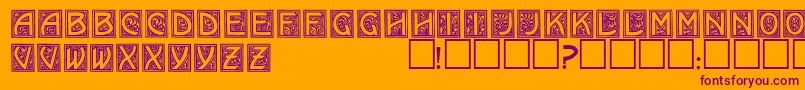 EricanornatecapssskRegular Font – Purple Fonts on Orange Background