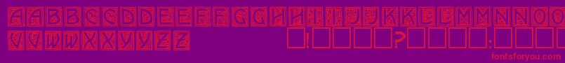 EricanornatecapssskRegular Font – Red Fonts on Purple Background