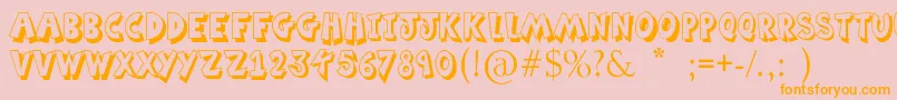 MingInBling Font – Orange Fonts on Pink Background