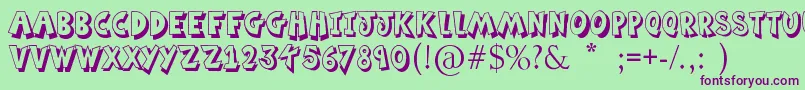 MingInBling Font – Purple Fonts on Green Background