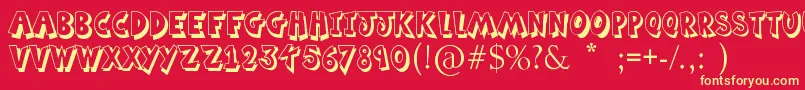 MingInBling Font – Yellow Fonts on Red Background